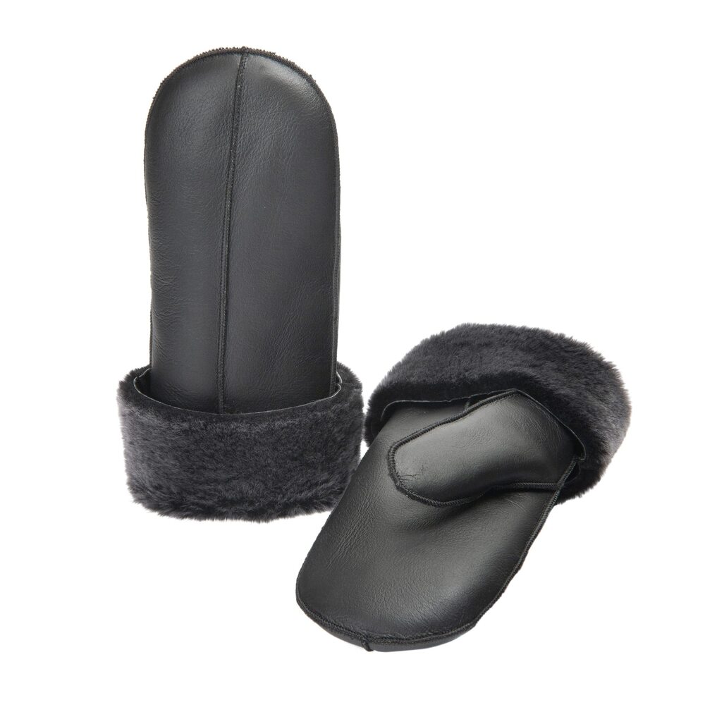8618 Womens Leather Mittens (black